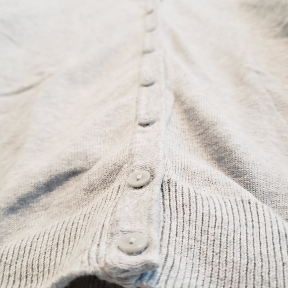 Basic Long Sleeve Light Grey Button-up Cardigan Light Grey Gray Layering - Picture 5 of 11
